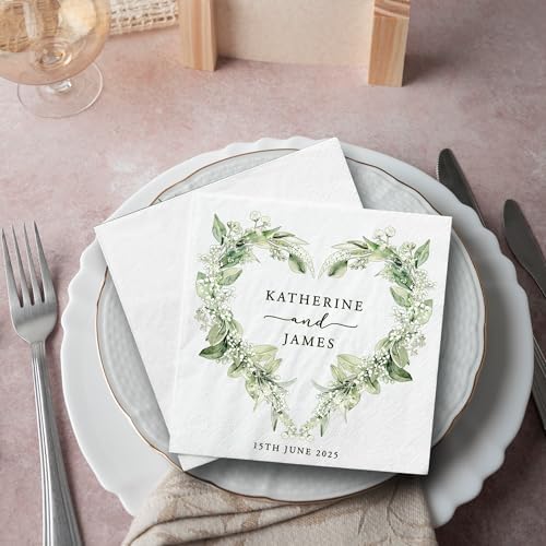 Personalized Wedding Cocktail Napkins Custom Monogram