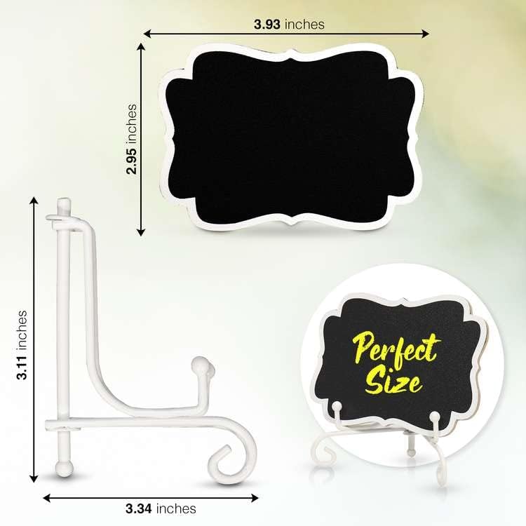 Mini Chalkboard Signs for Food Labels with Iron Stand 10 Pack