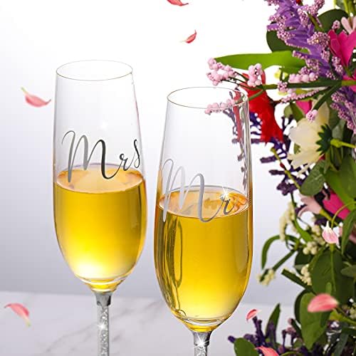 4 Piece Wedding Cake Knife and Champagne Flutes Server Set