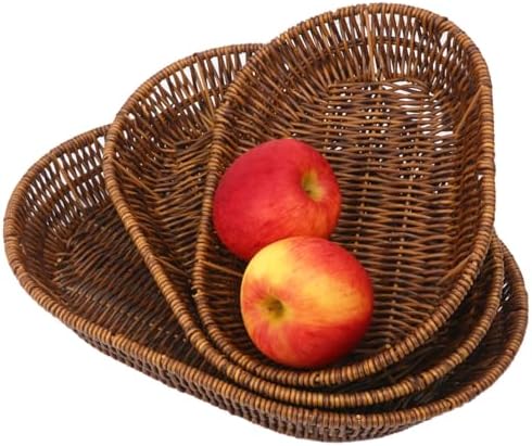 3 PCS Handwoven Oval Wicker Baskets Set