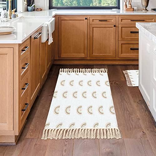 Boho Style Area Rug with Tassels for Kids Room