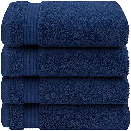 American Veteran 4 Pack Hand Towels Set of 4 Navy Blue