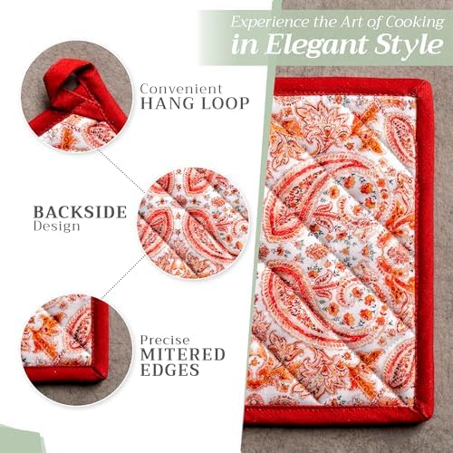 Maison d Hermine 100 Cotton Potholder Set of 2 8x8 Hot Pads