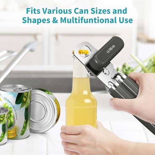 Ultrean Manual Can Opener Bottle Opener Gray