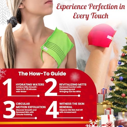 Anti-Shrink Korean Exfoliating Bath Mitt Scrub Washcloth 6 Pack