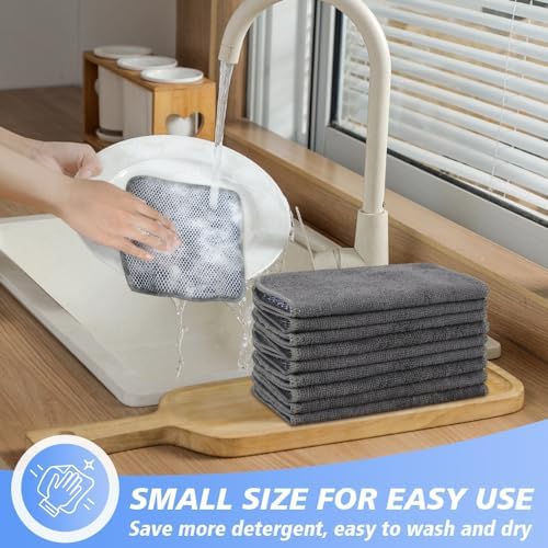 KinHwa Kitchen Washcloths with Poly Scrub Side 9 Pack