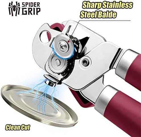 No-Trouble Lid Lift Red Manual Can Opener With Magnet And Beer Opener