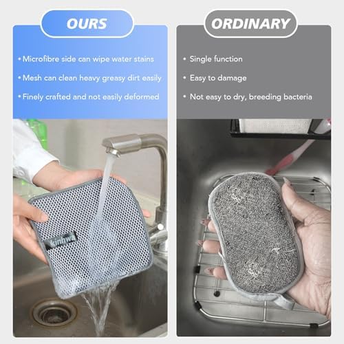 KinHwa Kitchen Washcloths with Poly Scrub Side 9 Pack