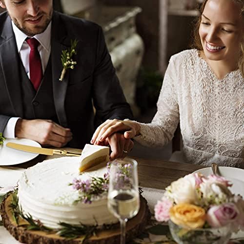 Homi Styles Gold Elegant Cake Knife and Server Set of 2