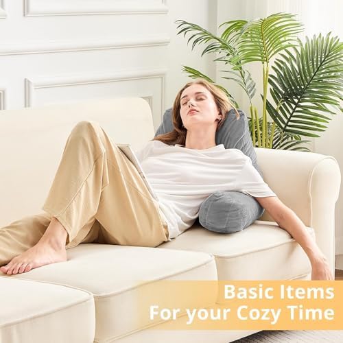 Sasttie Reading Pillow for Bed with Velvet Cover