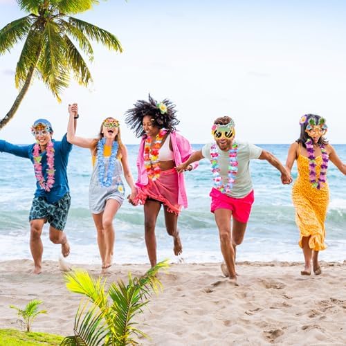 Atonofun 48PCS Hawaiian Luau Party Supplies