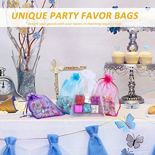 100PCS 4x6 Inch Organza Drawstring Pouches for Wedding Favors