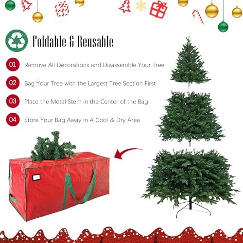 Cosy Family 75 ft Artificial Christmas Tree Storage Bag - Red