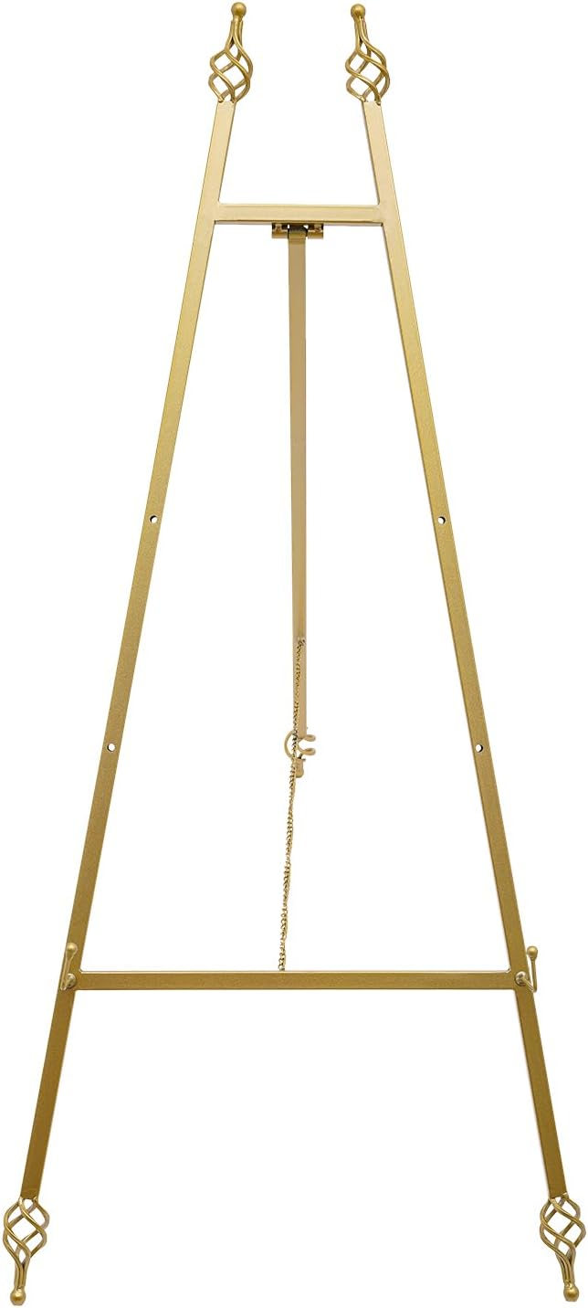2 Pcs Large Gold Wedding Display Easel with 6 Adjustable Hooks