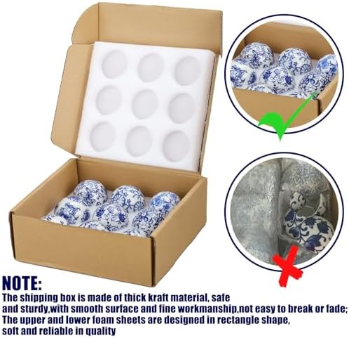 Vesici 9 Pcs Blue White Porcelain Decorative Balls