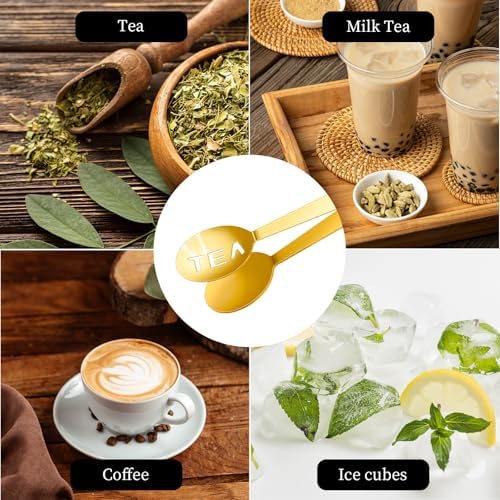 2PCS Gold Tea Bag Squeezer Tongs with Clip
