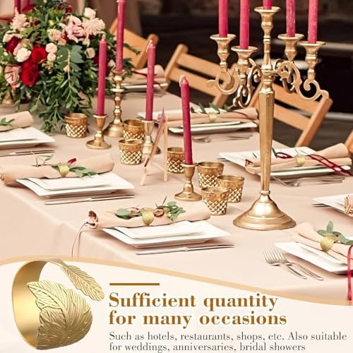 Gold Napkin Rings Set of 50 for Elegant Table Settings