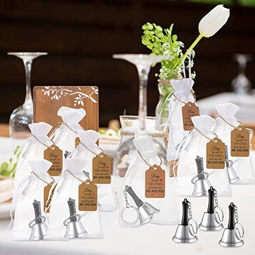 Lounsweer 144 Pcs Silver Wedding Kissing Bells Set