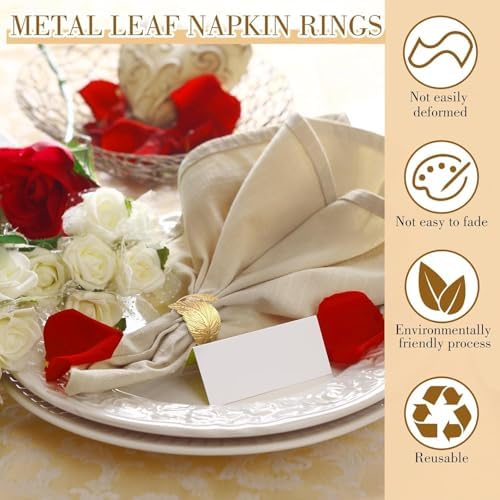 Gold Napkin Rings Set of 50 for Elegant Table Settings