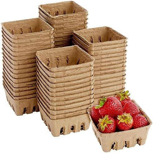 Juvale Pulp Fiber Berry Baskets 4x4x181 In Set of 60