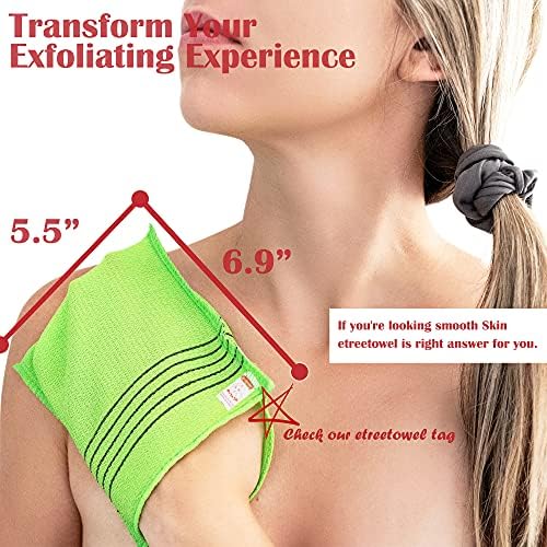 Anti-Shrink Korean Exfoliating Bath Mitt Scrub Washcloth 6 Pack