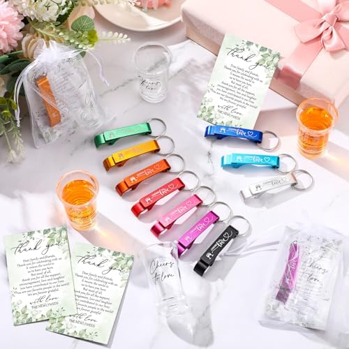 200 Pcs Wedding Favors Set with Shot Glasses and Bottle Openers