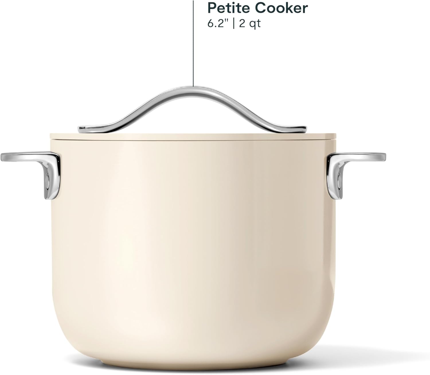 Caraway Petite Cooker 2 Qt Ceramic Coated Pot Cream