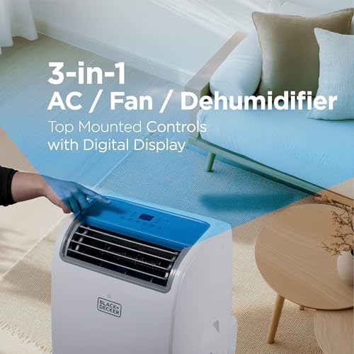 BLACKDECKER 14000 BTU Portable Air Conditioner with Window Kit and Smart Features