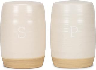 Nat Jules Raw Bottom White Salt and Pepper Shaker Set