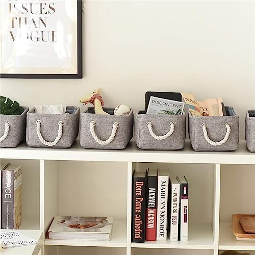 TheWarmHome Storage Bins for Shelves - Grey Small Baskets