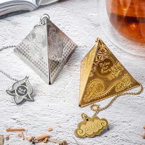 Loose Leaf Tea Infuser Pyramid Shape - Gold