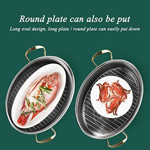 Stainless Steel Multi-Use Roasting Pan with Rack and Double Layer