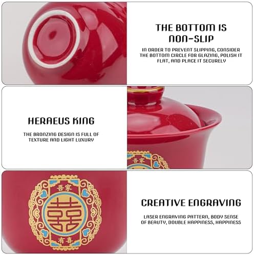 Chinese Red Tea Cup Set for Wedding and Party