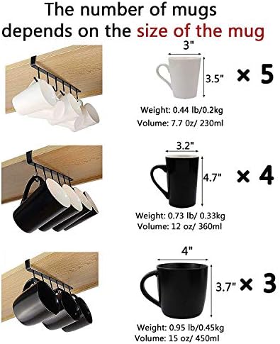 2 Pc Mug Holder for Cabinet Kitchen Storage
