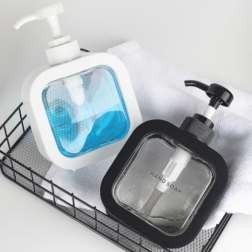 Modern Black Hand Dish Soap Dispenser with Labels