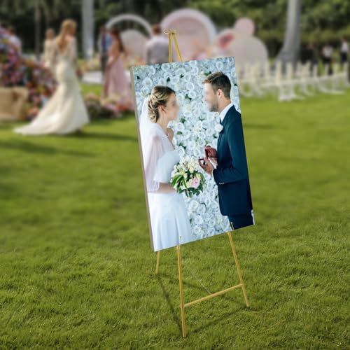 6161in Tall Gold Easel Stand for Wedding Celebrations