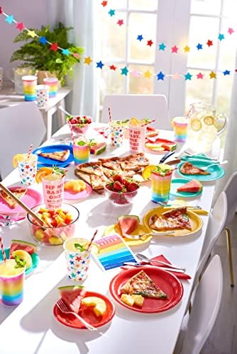 American Greetings 50 Count Rainbow Dessert Plates