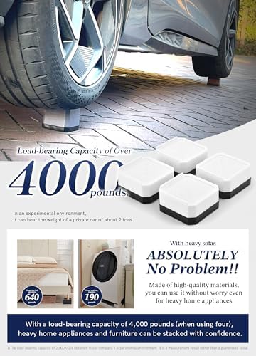 EclatBain Bed Risers Heavy Duty Adjustable Blocks
