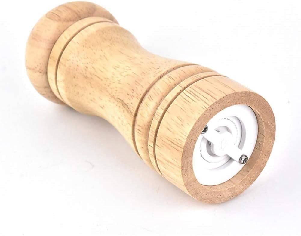 Adjustable Salt and Pepper Grinder Set with Wooden Handle
