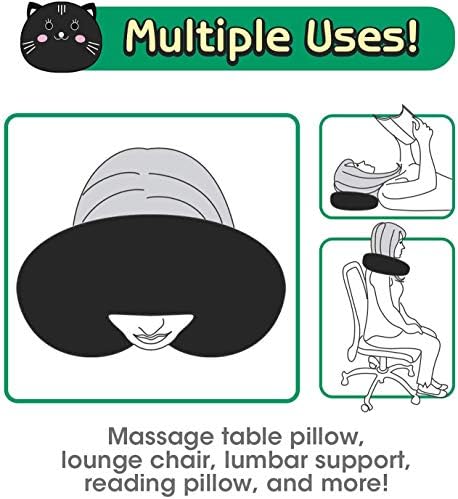 H HOMEWINS Travel Pillow for Kids Black Cat