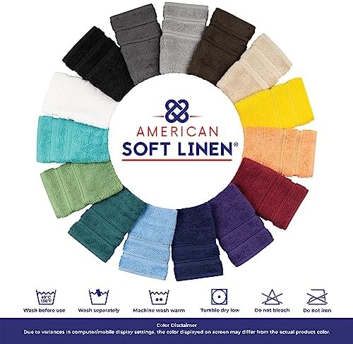 American Soft Linen 4 Piece Bath Towel Set Dark Gray