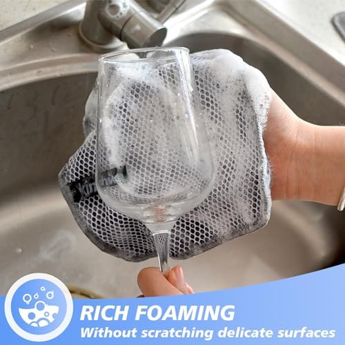 KinHwa Kitchen Washcloths with Poly Scrub Side 9 Pack