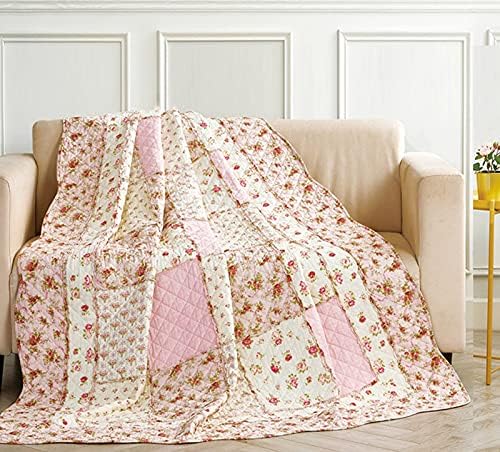 Cozyholy Fluffy Cotton Patchwork Quilt Full Queen
