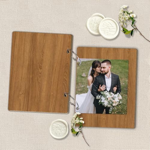 La Boda Personalized Wedding Card Holder Wooden Photo Album with Metal Buckles