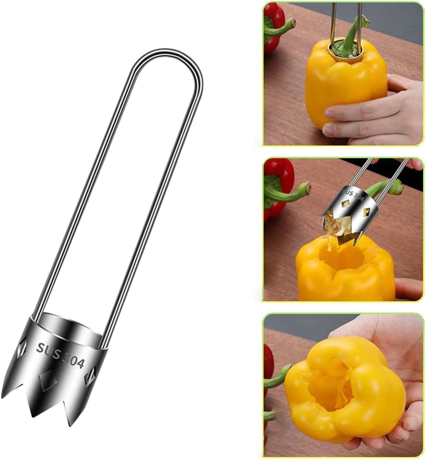 Red Bell Pepper Seed Corer 304 Stainless Steel 1 PCS