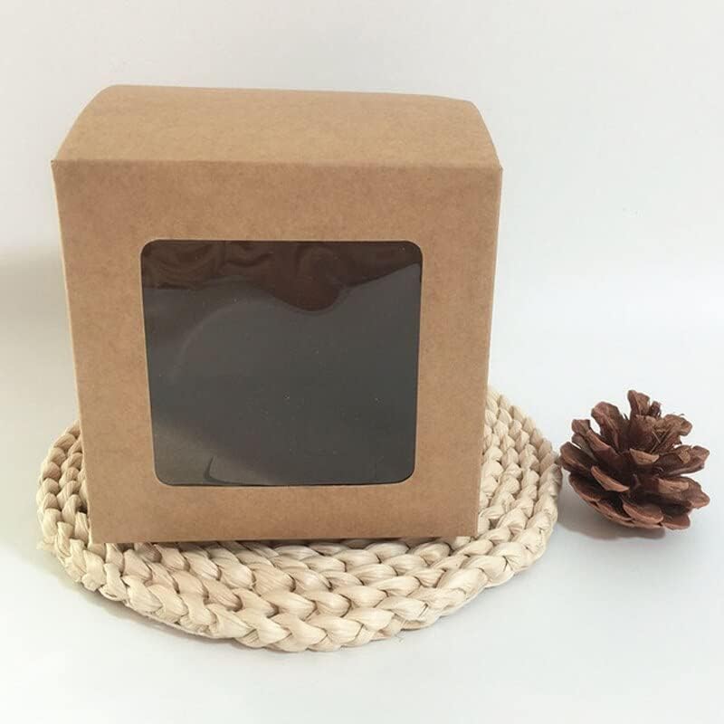 50 Pcs Kraft Paper Gift Box with Clear Window