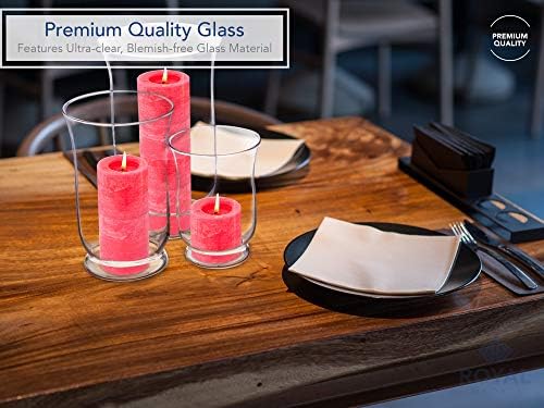 Royal Imports 3 Pc Clear Glass Hurricane Candle Holder Set