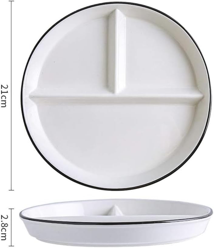 Bicuzat 8 Inch Ceramic Dinosaur Portion Control Plate
