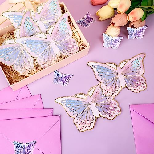 Hotop 24 Piece Butterfly Party Invitations with Envelopes and Stickers