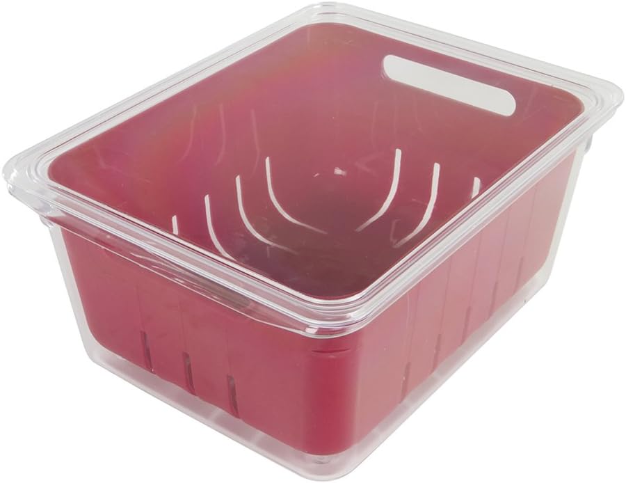 Kitchen Spaces KSCB12-AMZ Red Clear Stackable Colander Bin
